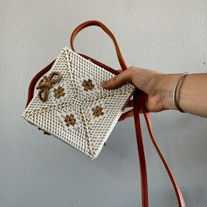 Square Wicker Crossbody Bag